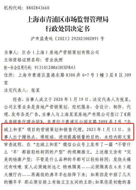 上海一营销策划公司借新冠推销房产被罚